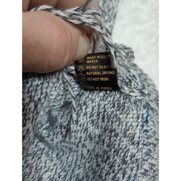 Ecologic Arts 100% Alpaca Wool Sweater Size Large Pullover Turquois/Gray Soft - Picture 9 of 14